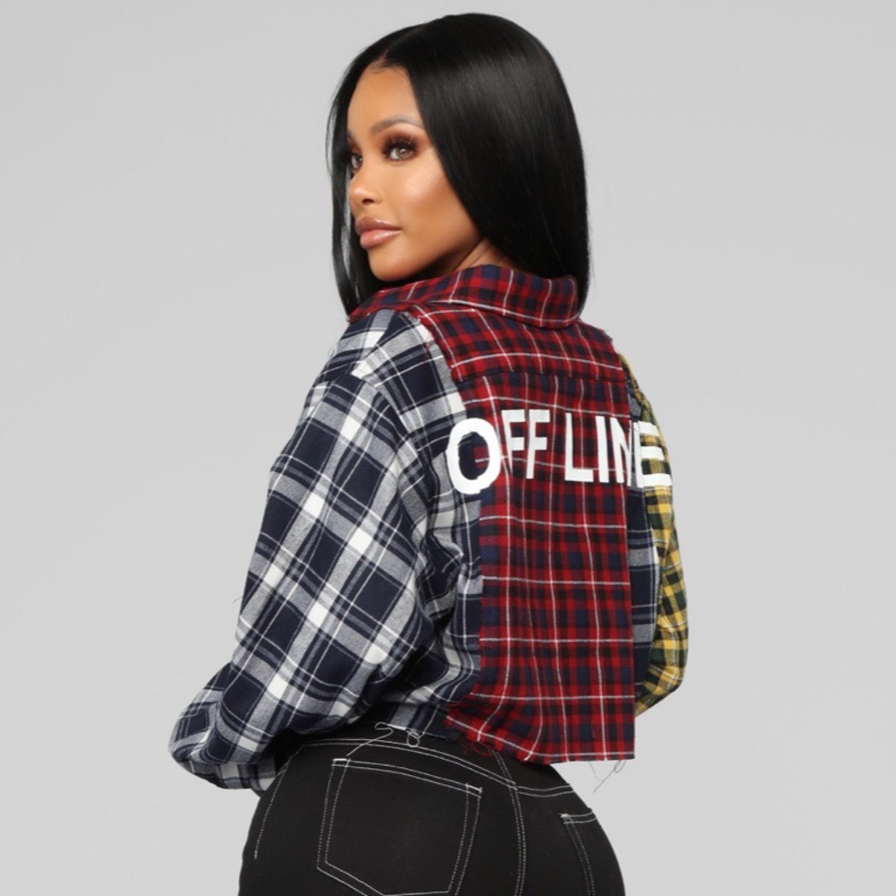 Fashion Nova - Off Line Plaid Top
